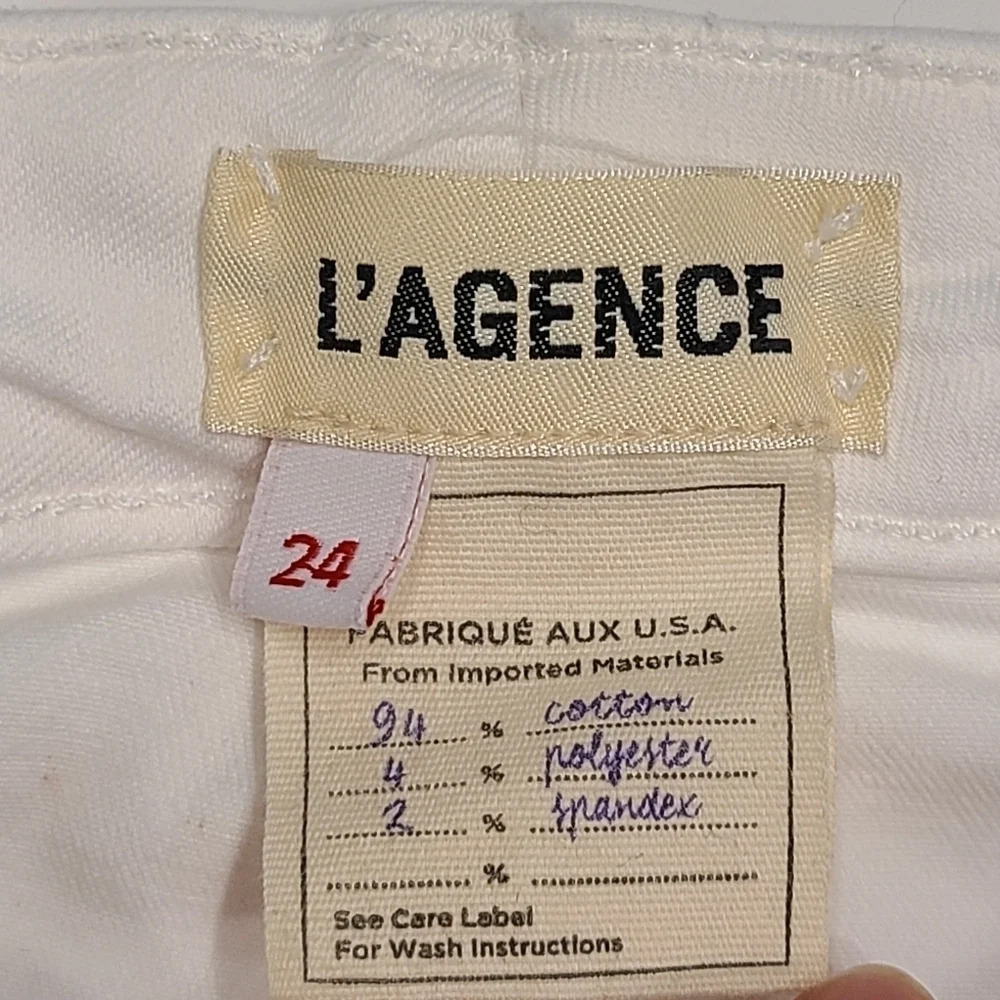 L'Agence Chantal Low Rise Skinny Jean Blanc White 24 - Picture 8 of 10